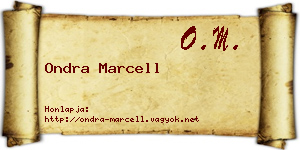 Ondra Marcell névjegykártya